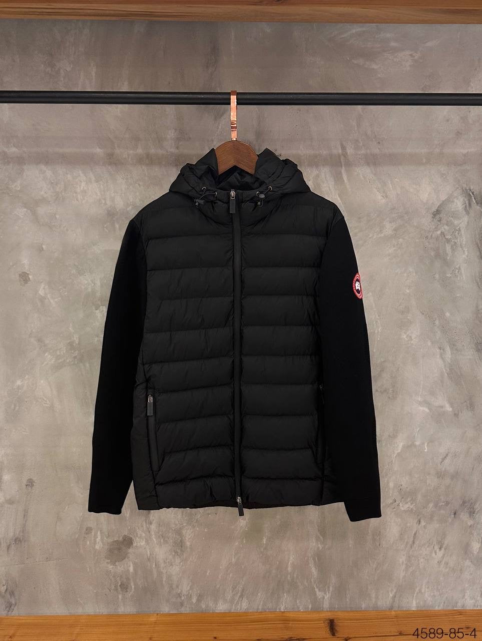 CANADA GOOSE TRICOT JACKET MET CAPUCHON ZWART