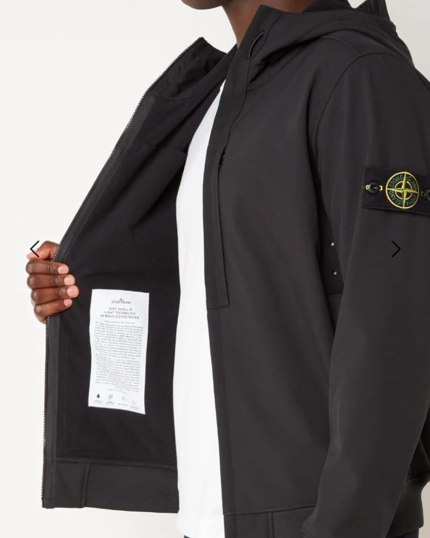 STONE ISLAND SOFTSHELL JACKET ZWART