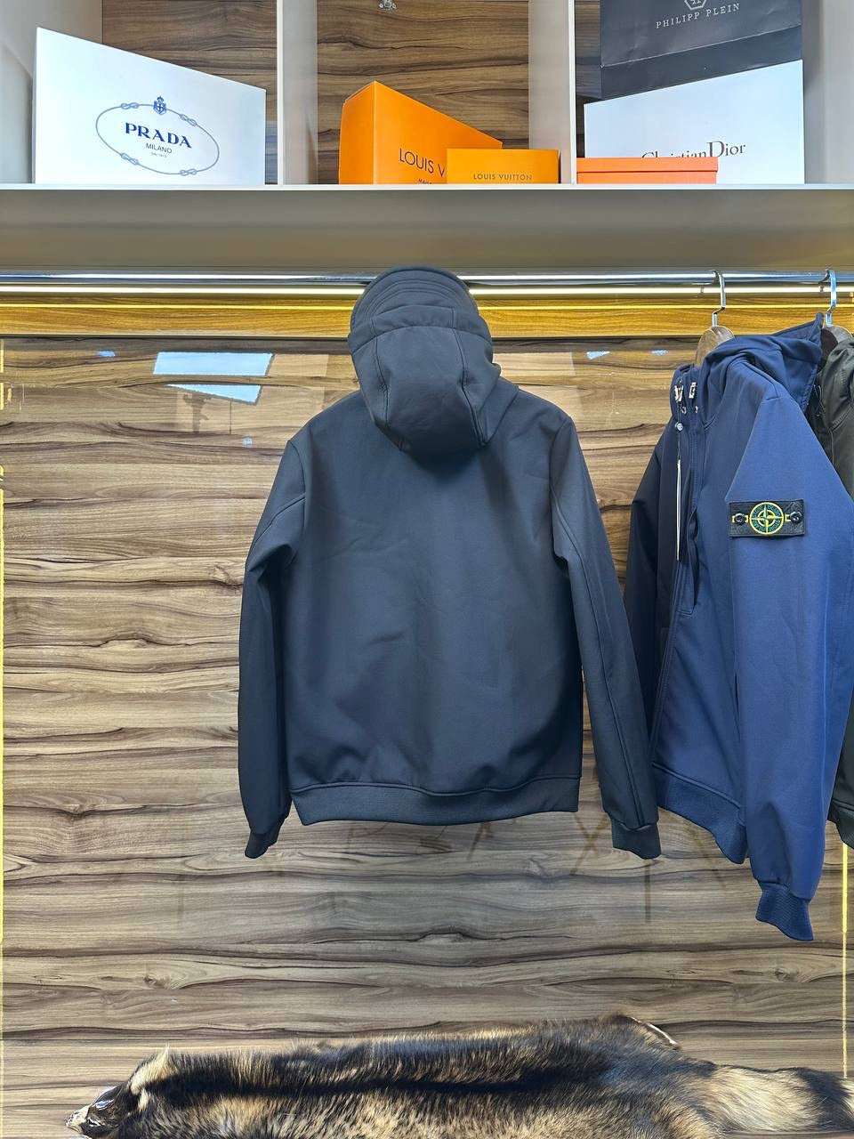 STONE ISLAND SOFTSHELL JACKET ZWART