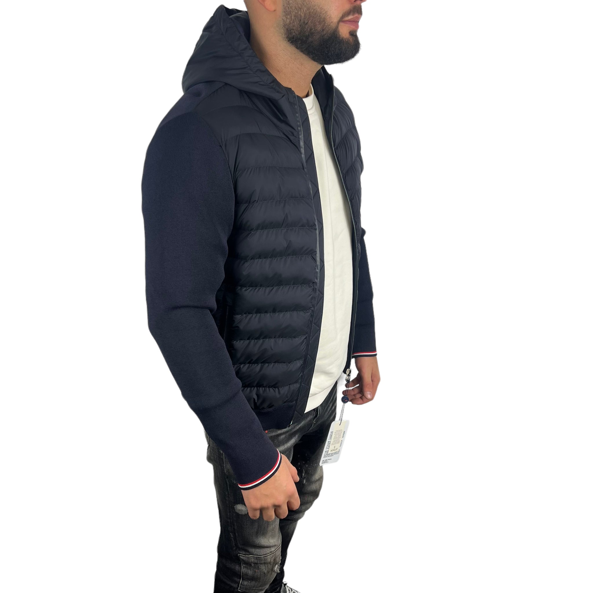 Moncler Triko Jacket met Capuchon Blauw