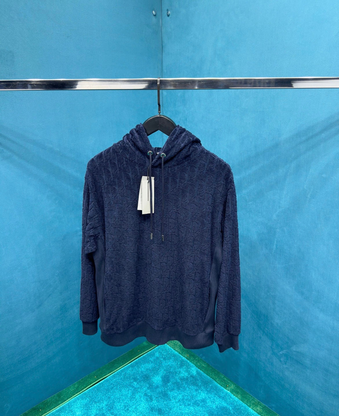 Dior Oblique Relaxed-Fit Hoodie Blauw