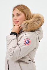 x Canada Goose Dames Langford Beige  ( MET Echt Wasbeer Bont AFRITSBAAR )